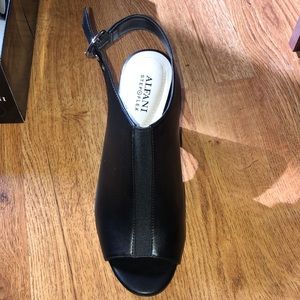 Never worn Alfani open toe black heels